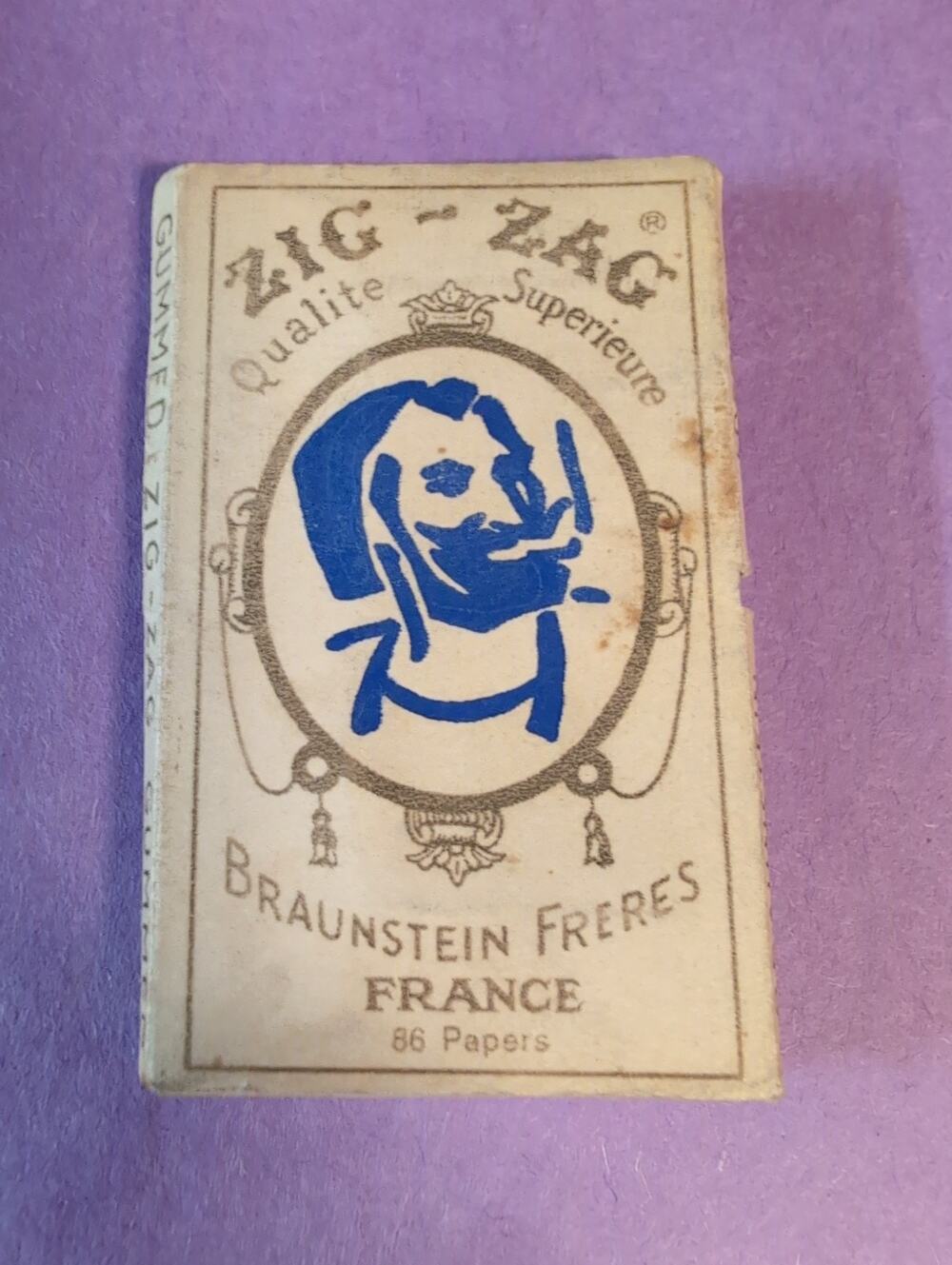 2 Vintage Zig-Zag Braunstein Freres France Tobacco Cigarette Rolling Papers Full